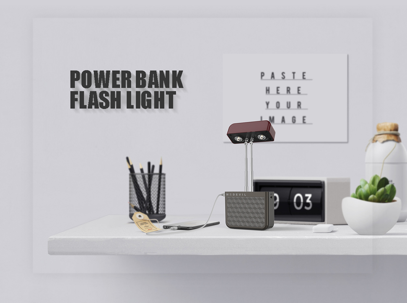 Desk lamp，portable battery，Little magic treasure，fashion，beautiful，industrial design，